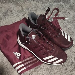 Adidas Burgundy Sneakers with White Stripes